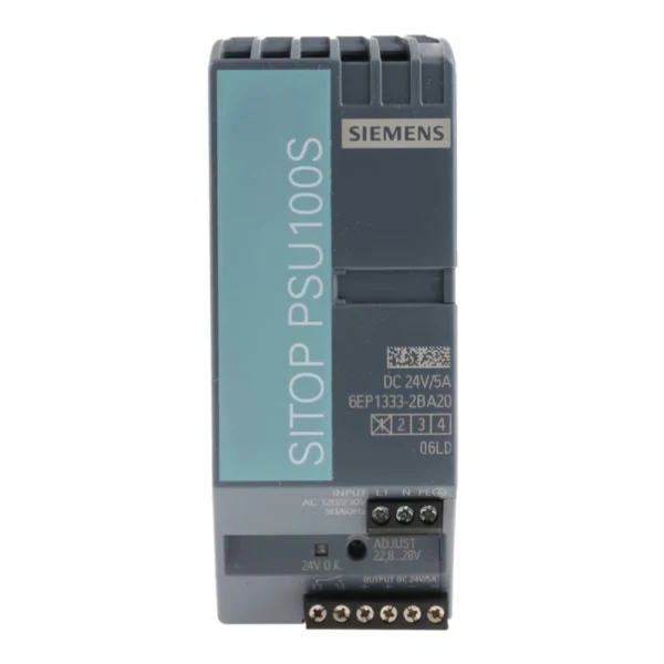 SIEMENS 6EP1333-2BA20 SITOP PSU100S 24 V/5 A stabilized power supply input: 120/230 V AC output: 24 V DC/5 A