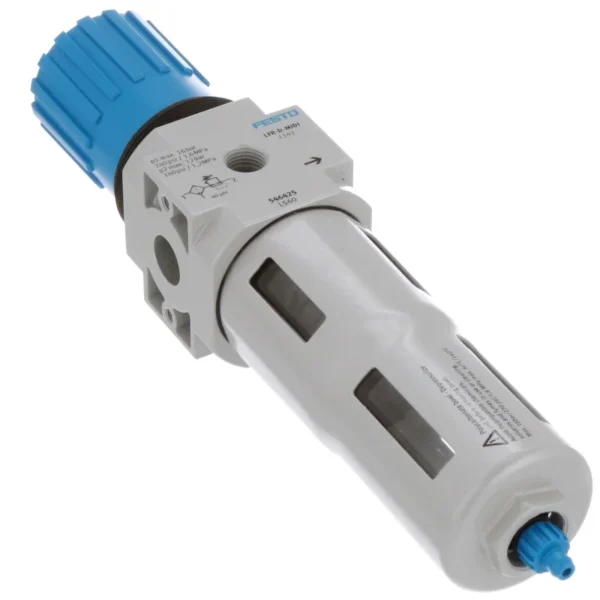 Festo LFR-D-MIDI Filter Regulator, 40 micron, manual drain, 13.8-240 PSI, 108.5CFM