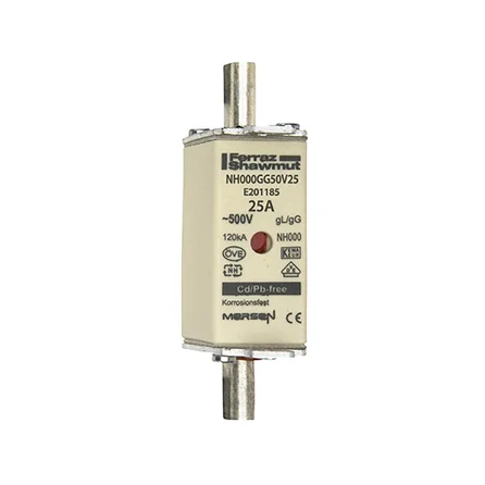 FERROZ SHAWMUT NH000GG50V25 Mersen 25A NH Fuse, NH000, 500V ac