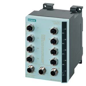 Siemens 6GK5208-0HA00-2AA6 SCALANCE X208PRO, Managed IE Switch 8x 10/100 Mbps M12 ports, IP65/67, LED diagnostics