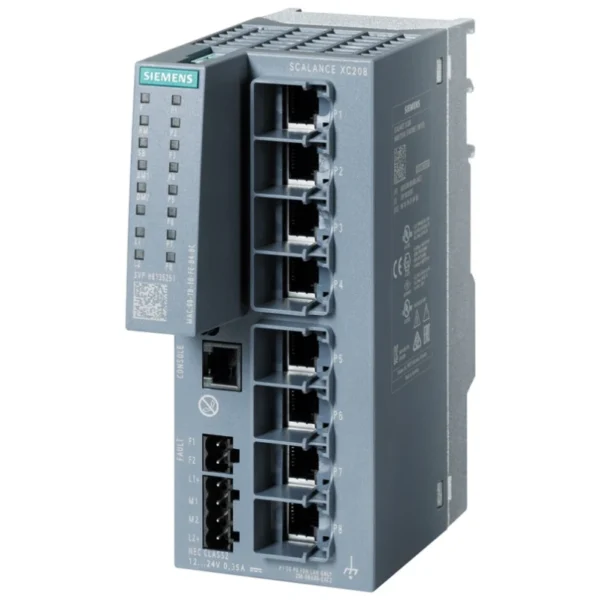 Siemens 6GK5208-0BA00-2AC2 SCALANCE XC208 manageable Layer 2 IE switch; IEC 62443-4-2 certified
