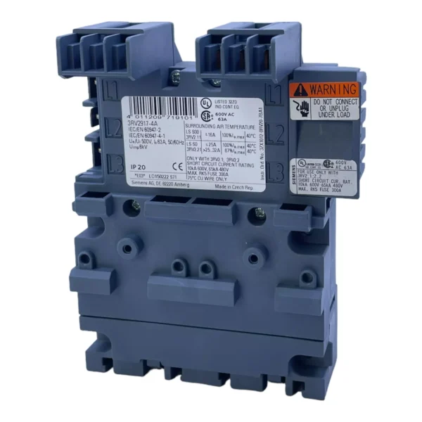 Siemens 3RV2917-4A 3-phase busbar including extension connector for 2 circuit breakers Size S00 and S0