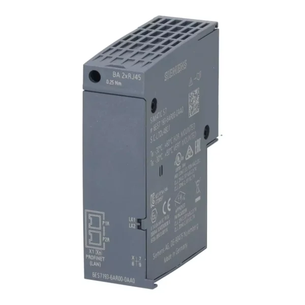 SIEMENS SIMATIC 6ES7193-6AR00-0AA0 ET 200SP, BusAdapter BA 2xRJ45, 2 RJ45 sockets