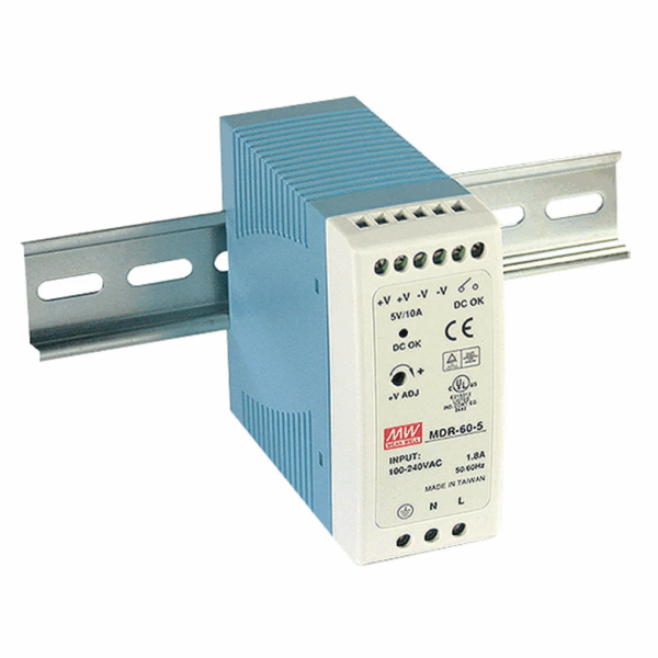 MEAN WELL MDR-60-12  Switched Mode DIN Rail Power Supply, 85 → 264V ac ac Input, 12V dc dc Output, 5A Output, 60W